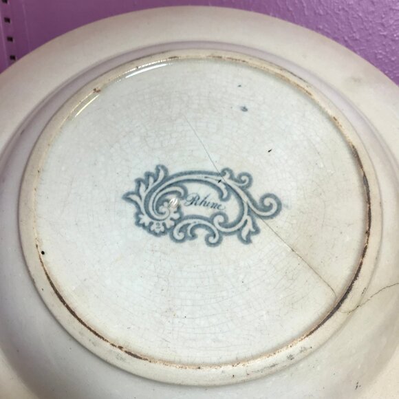 Vintage Rhine Transferware Antique Soup Bowl GUC Retro Collectible Display House - Picture 6 of 11